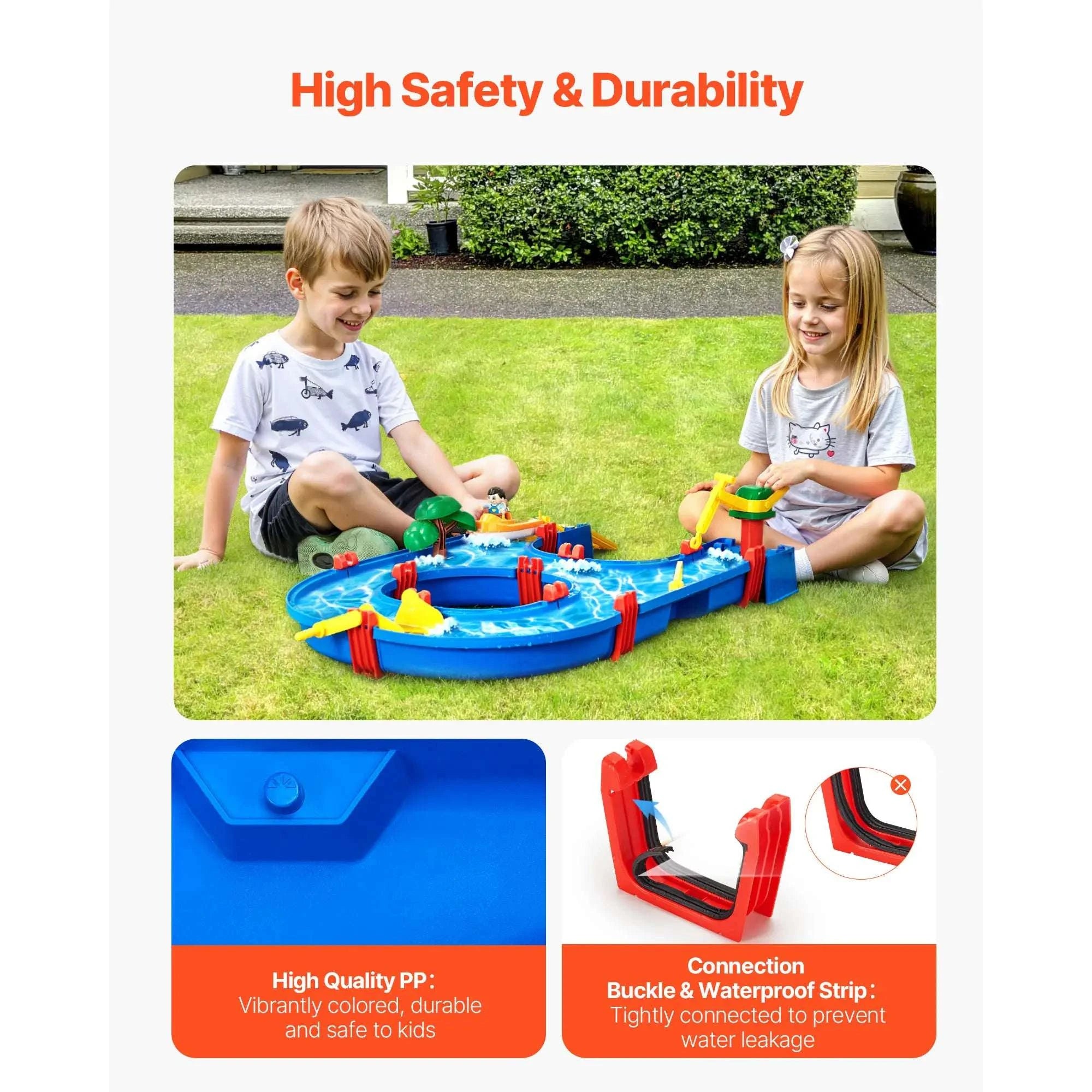 Kids Water Play Table with 39PCS Accessories Outdoor Summer Toy-Blue / United States
