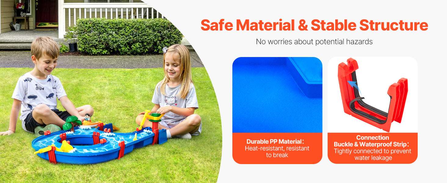 Kids Water Play Table with 39PCS Accessories Outdoor Summer Toy-Blue / United States