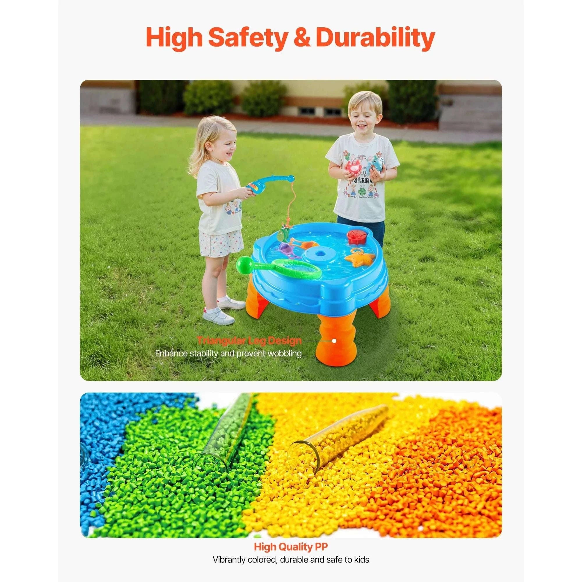 Kids Water Table Playset with Fishing Game & 9 Accessories-Blue / CZECH REPUBLIC