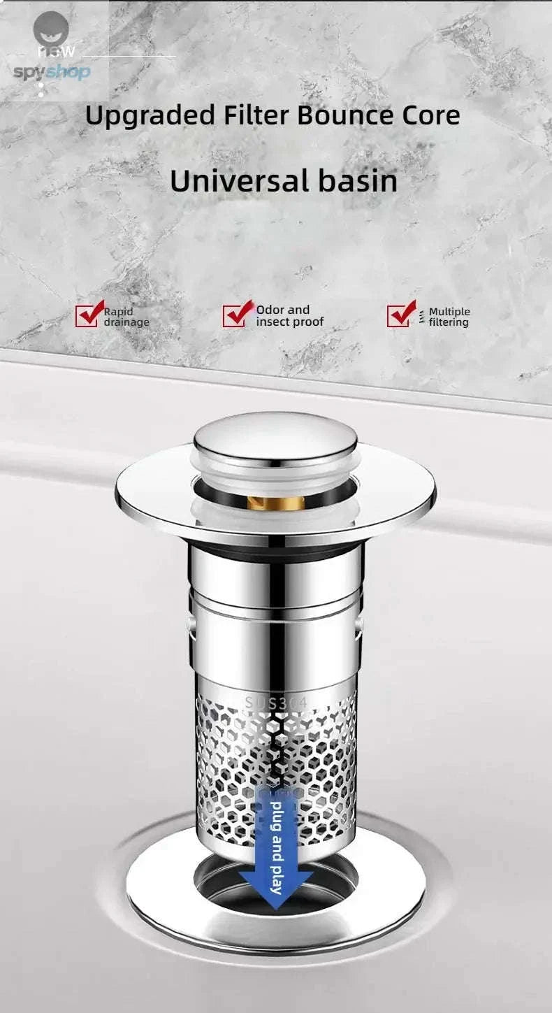 Kitchen Pop‑up Drain Filter – Easy Press Design and Clog Prevention-Split type 2PCS