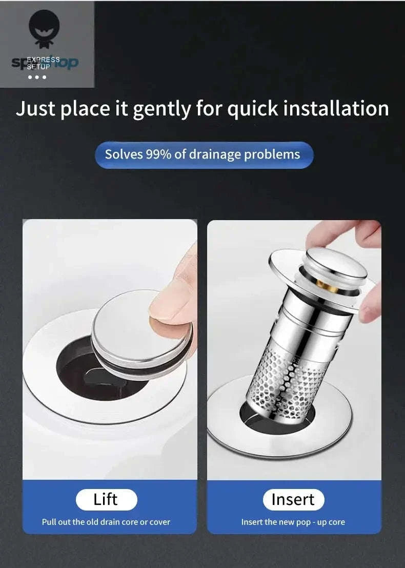 Kitchen Pop‑up Drain Filter – Easy Press Design and Clog Prevention-Split type 2PCS