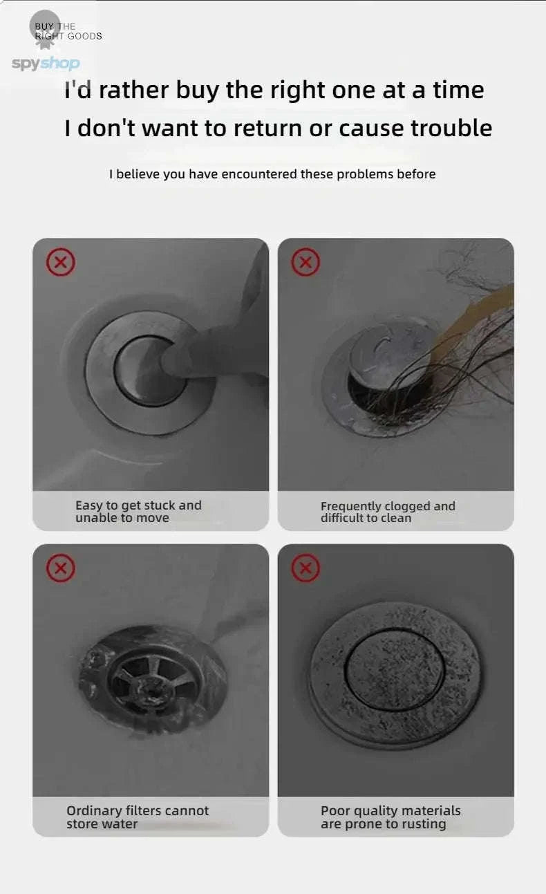 Kitchen Pop‑up Drain Filter – Easy Press Design and Clog Prevention-Split type 2PCS