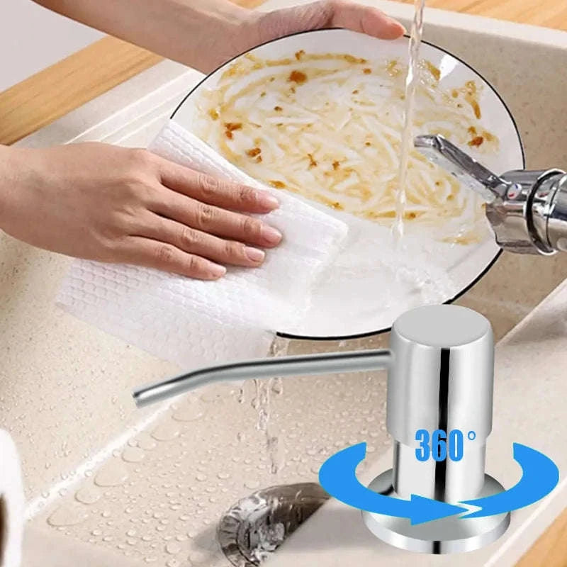 Kitchen Sink Soap Dispenser with Under-Sink Tube System-Black