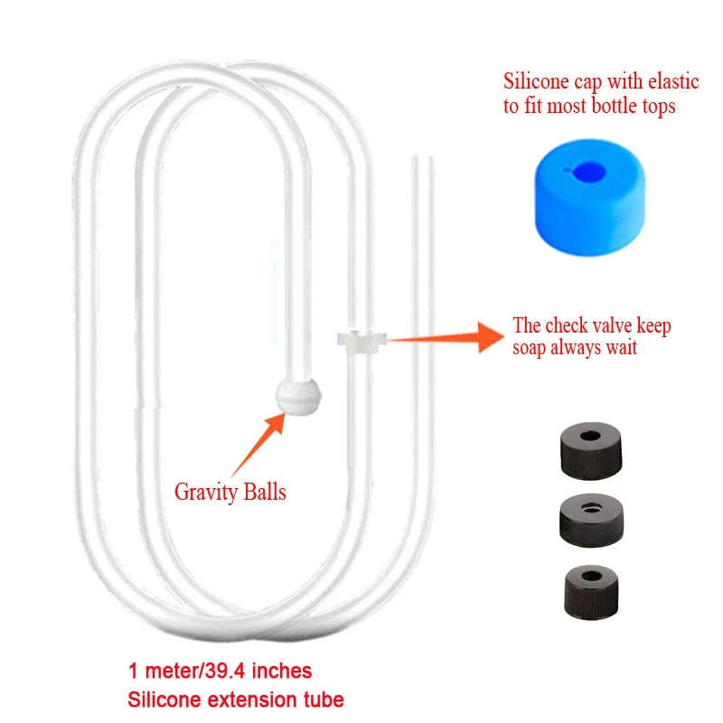 Kitchen Sink Soap Dispenser with Under-Sink Tube System-Black