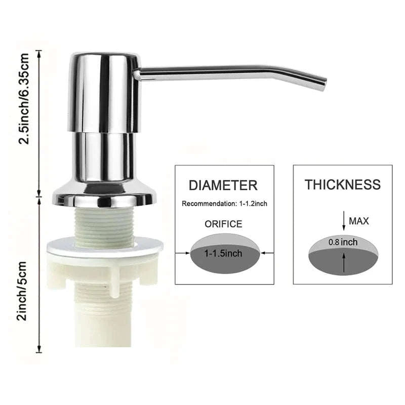 Kitchen Sink Soap Dispenser with Under-Sink Tube System-Black