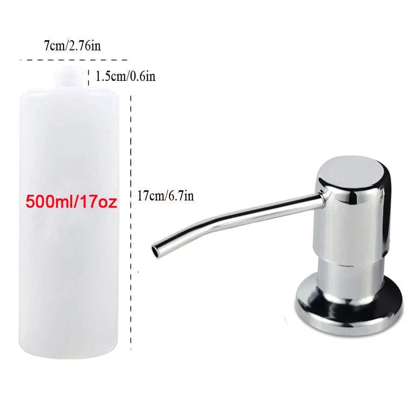 Kitchen Sink Soap Dispenser with Under-Sink Tube System-Black