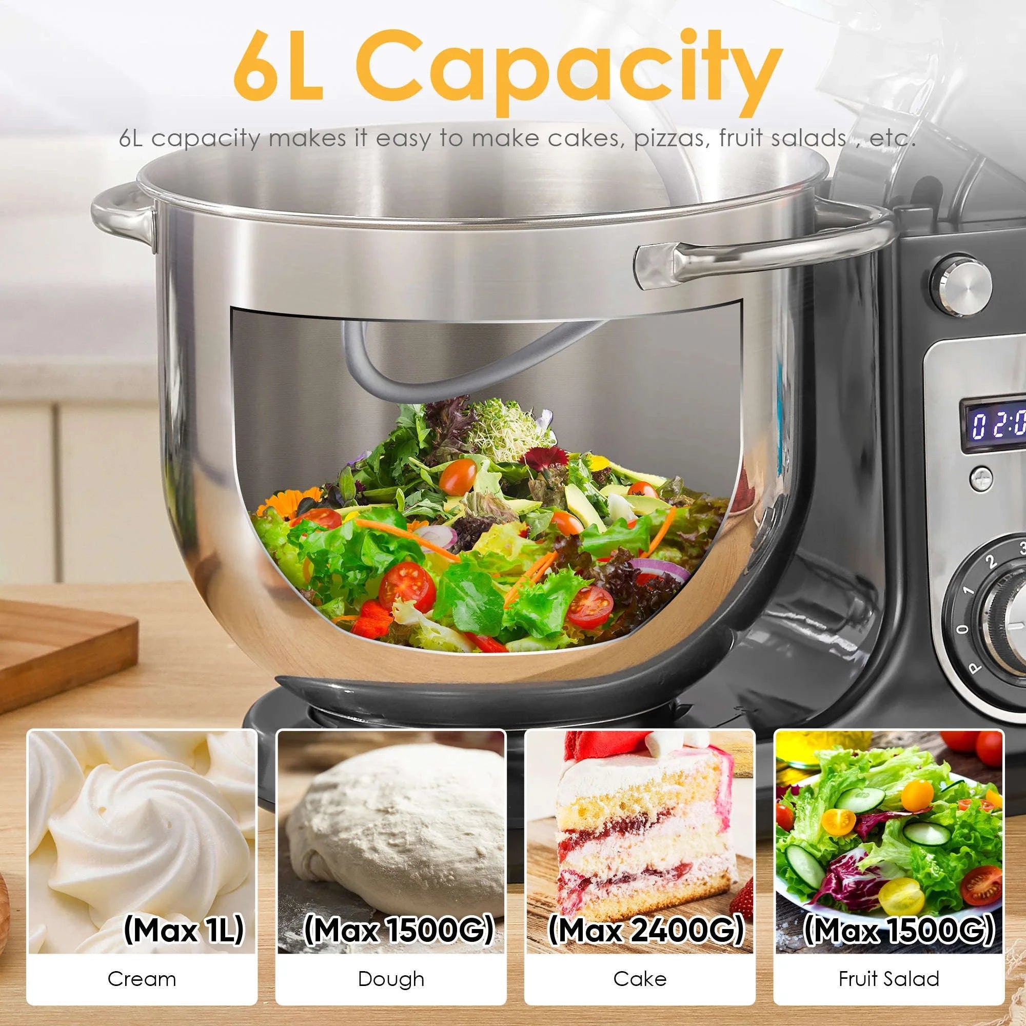 Kitchen Stand Mixer 6-Speed 1200W 6L-6L Red BM-601 / UK / United Kingdom