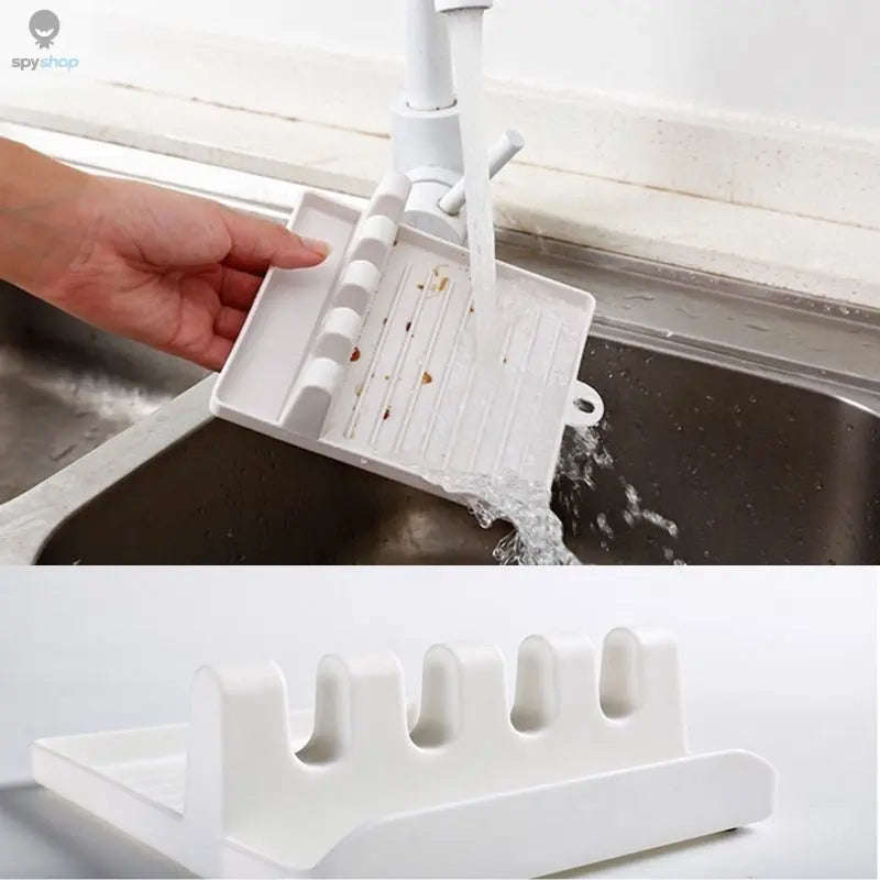 Kitchen Utensil Holder Rack for Clean, Organized Cooking-White