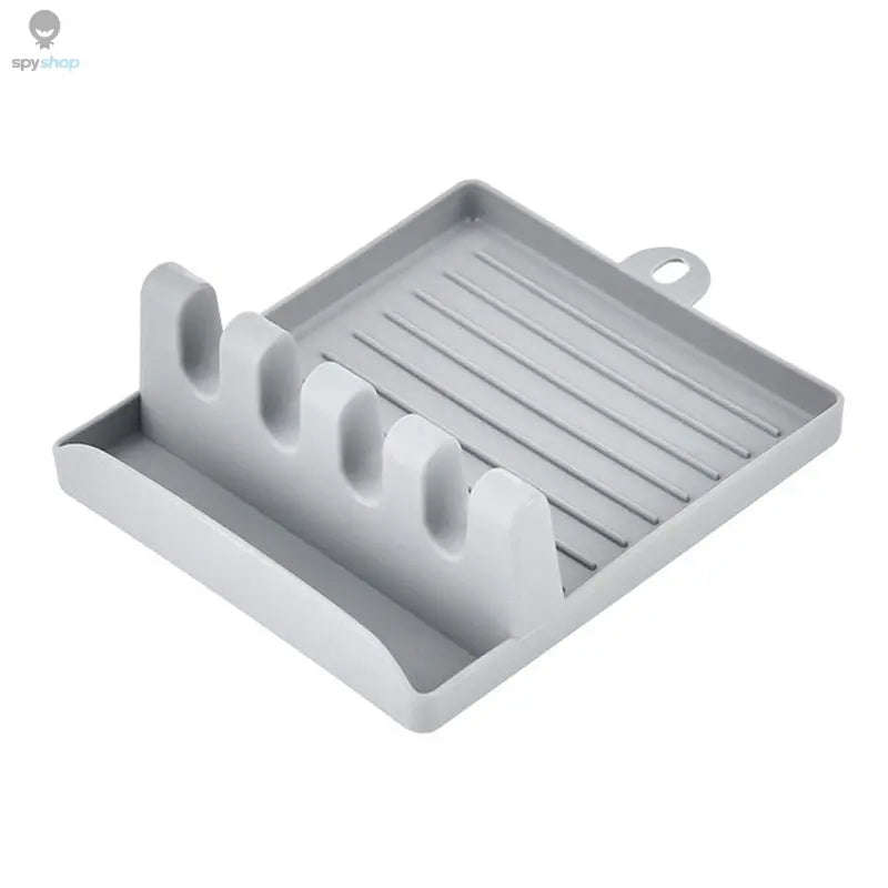 Kitchen Utensil Holder Rack – Multifunctional Rest for Spoons, Spatulas & Lids-White