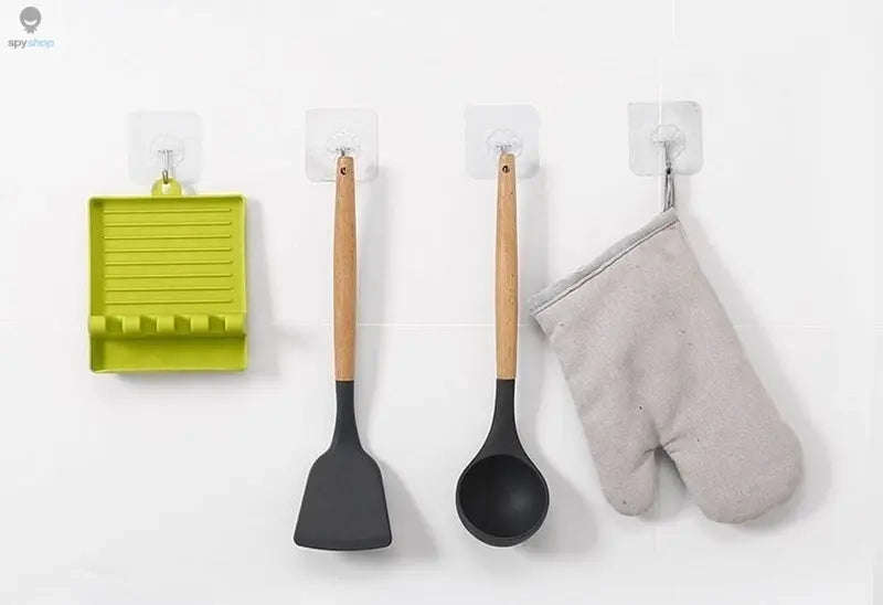 Kitchen Utensil Holder Rack – Multifunctional Rest for Spoons, Spatulas & Lids-White