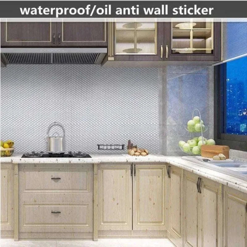 Kitchen Wallpaper Stickers – Self Adhesive Aluminum Foil Liner-40cm X 100cm-1pc