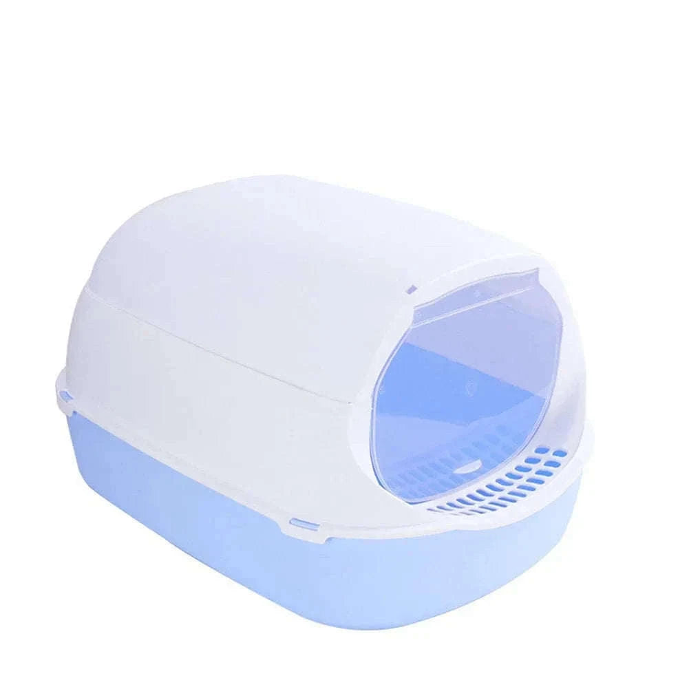 Kitty Sandbox Semi-Enclosed Cat Litter Box for Cleaner Floors-B Pink