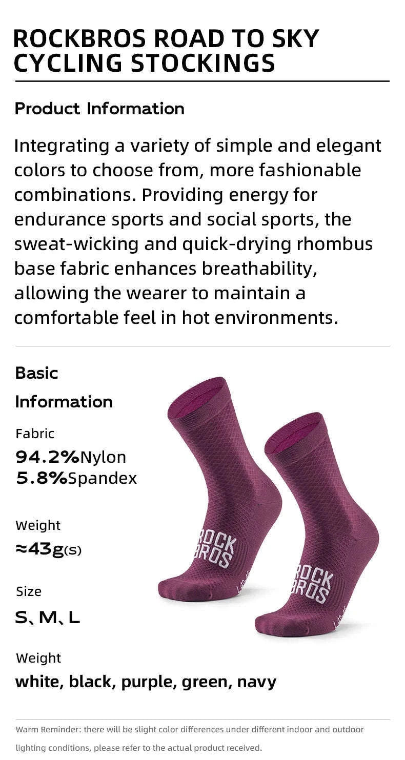 Knee-High Cycling Socks with Sweat-Wicking Comfort-49210016-01 / M(EUR 39-42)