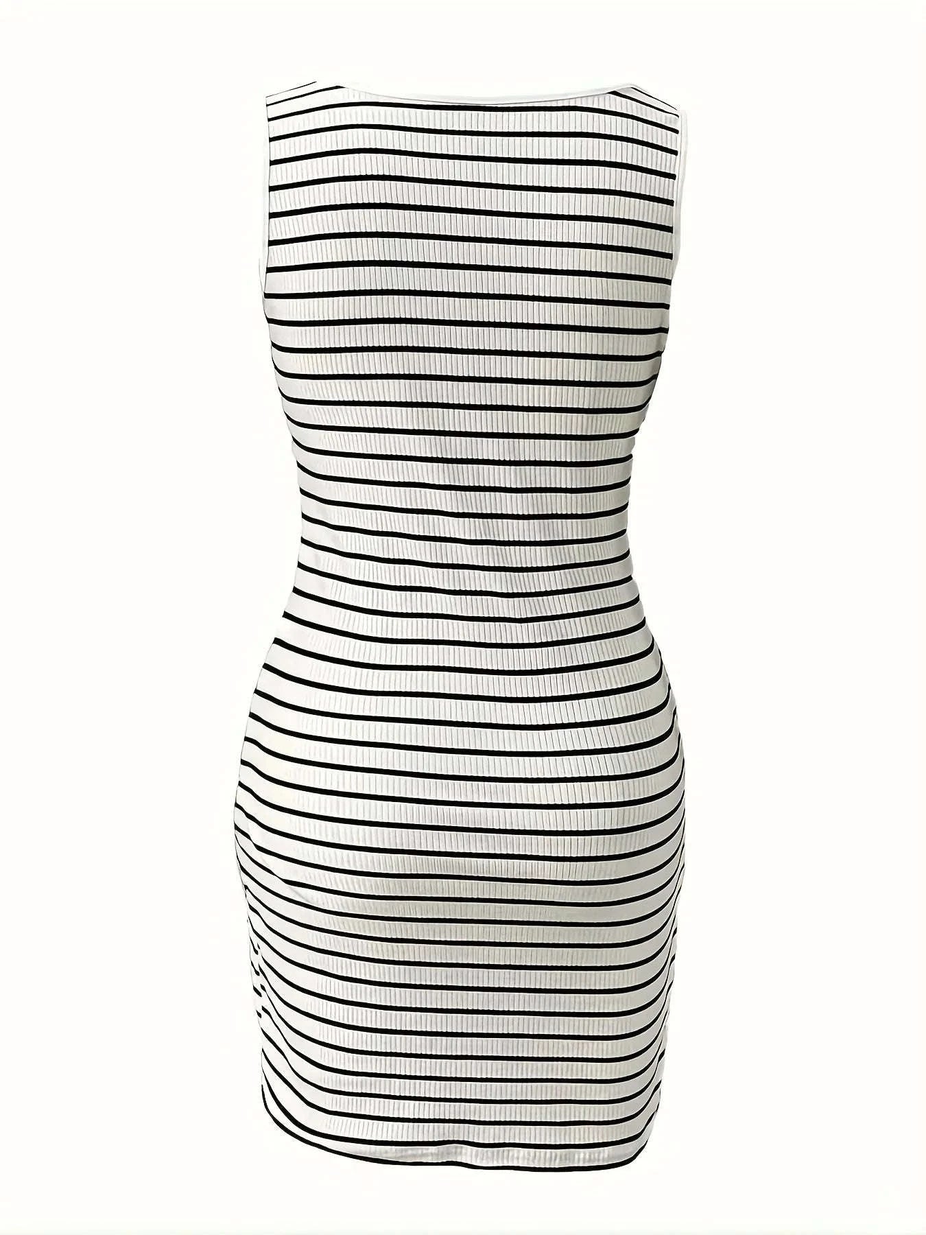Knitted Hip Dress with Zipper Waist Bodycon Style-S / WHITE / CHINA