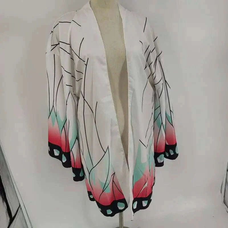 Kochou Shinobu Cosplay Costume Kimono Cardigan Cloak for Women-One Size / cloak