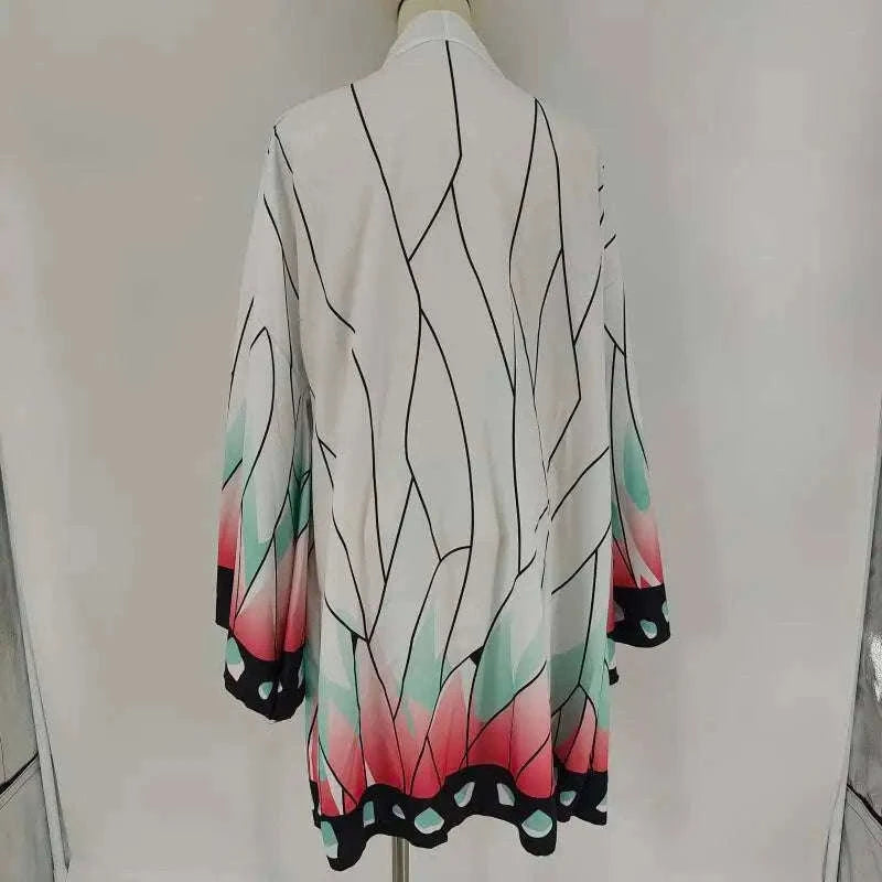 Kochou Shinobu Cosplay Costume Kimono Cardigan Cloak for Women-One Size / cloak