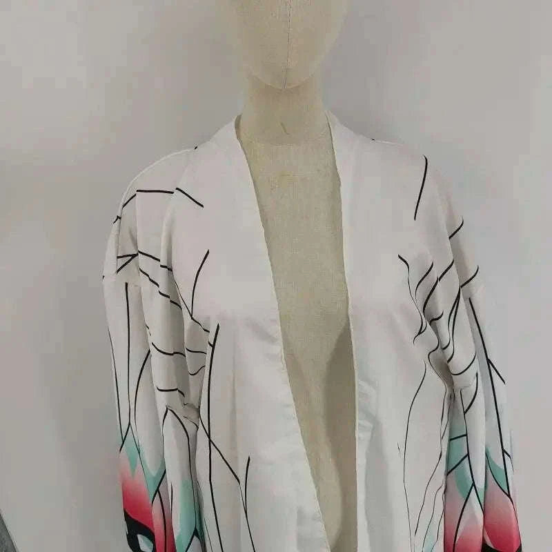 Kochou Shinobu Cosplay Costume Kimono Cardigan Cloak for Women-One Size / cloak