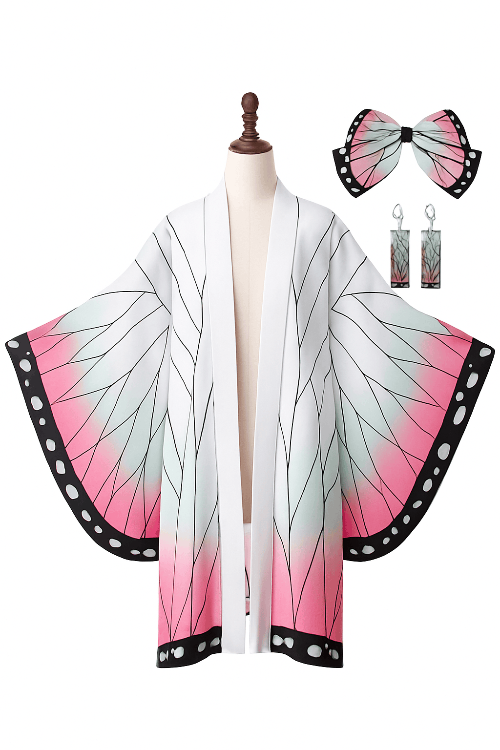 Kochou Shinobu Cosplay Costume Kimono Cardigan Cloak for Women-One Size / cloak