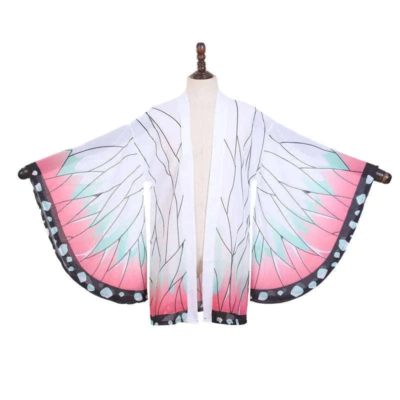 Kochou Shinobu Cosplay Costume Kimono Cardigan Cloak for Women-One Size / cloak