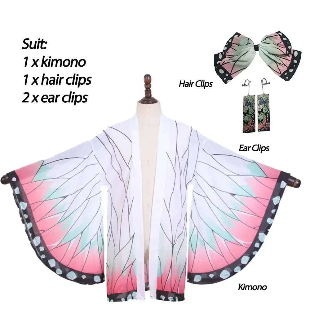 Kochou Shinobu Cosplay Costume Kimono Cardigan Cloak for Women-One Size / cloak