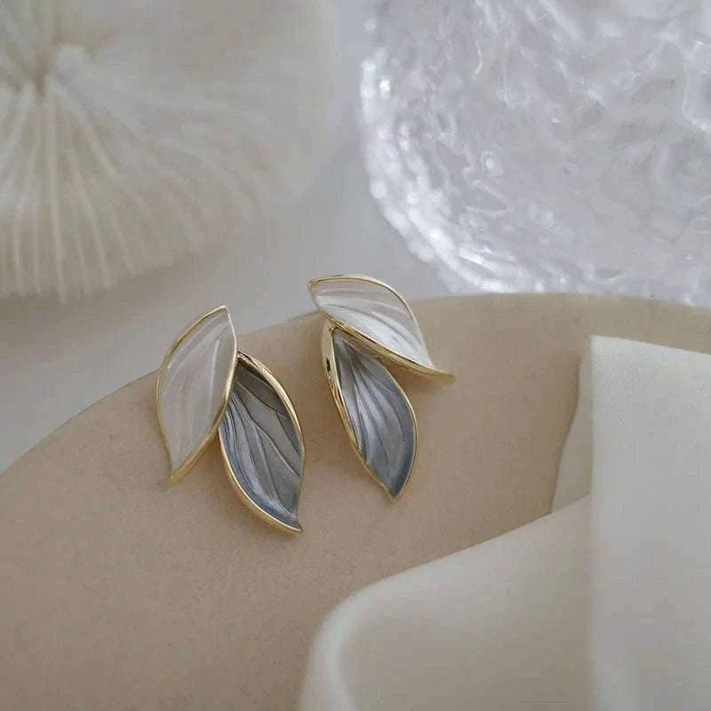 Korean Metal Leaf Stud Earrings for Effortless Everyday Style-661730