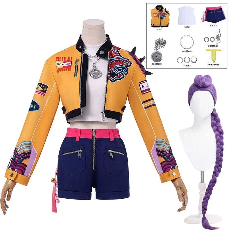 KPop Rumi Cosplay Costume for Women and Girls-Red / Kids 140