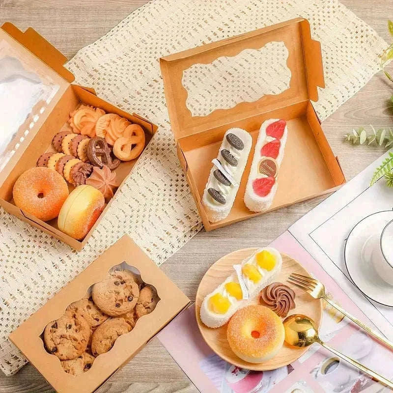Kraft Paper Gift Boxes for Cookies, Bread, Candy and Gifts-White / 15PCS