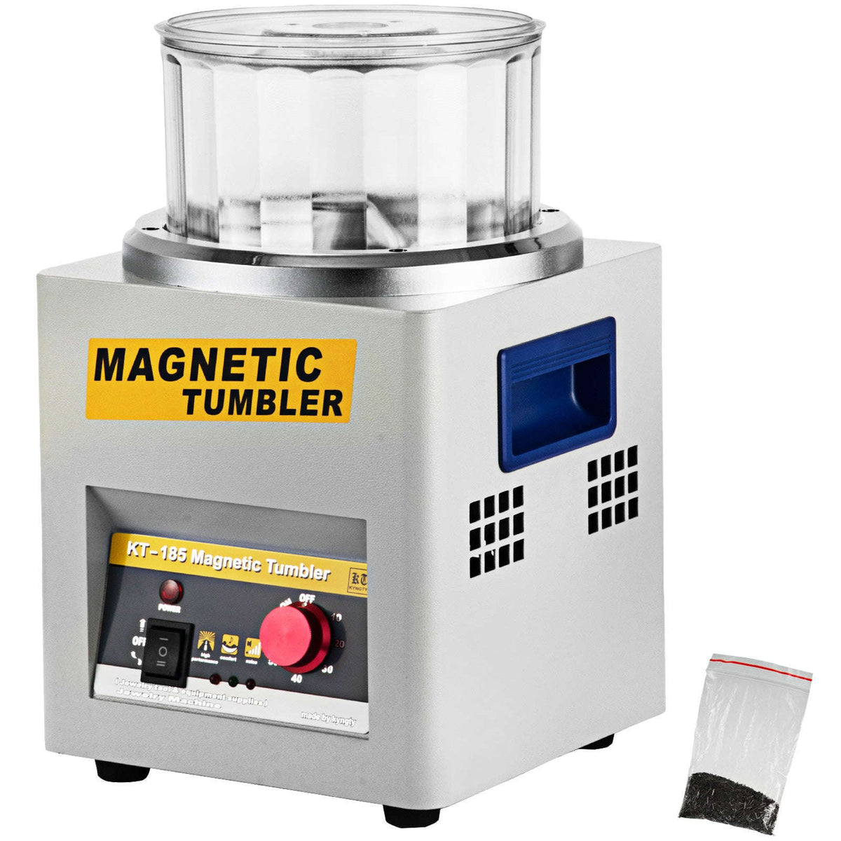 KT-185 Magnetic Tumbler Jewelry Polisher, 2000 RPM Finishing Machine-spain