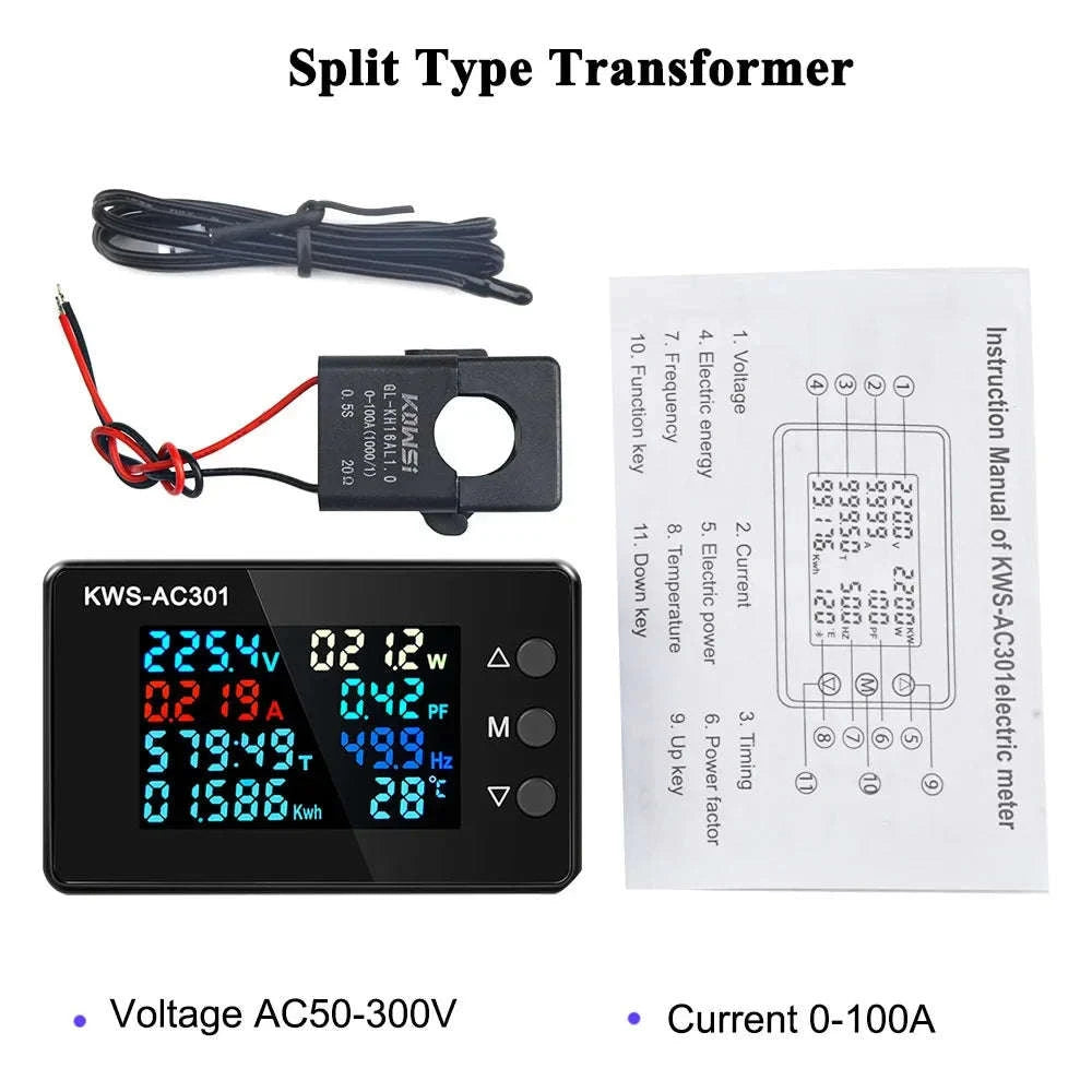 KWS-AC301 Wattmeter Power Meter Voltmeter-KWS-AC301L C