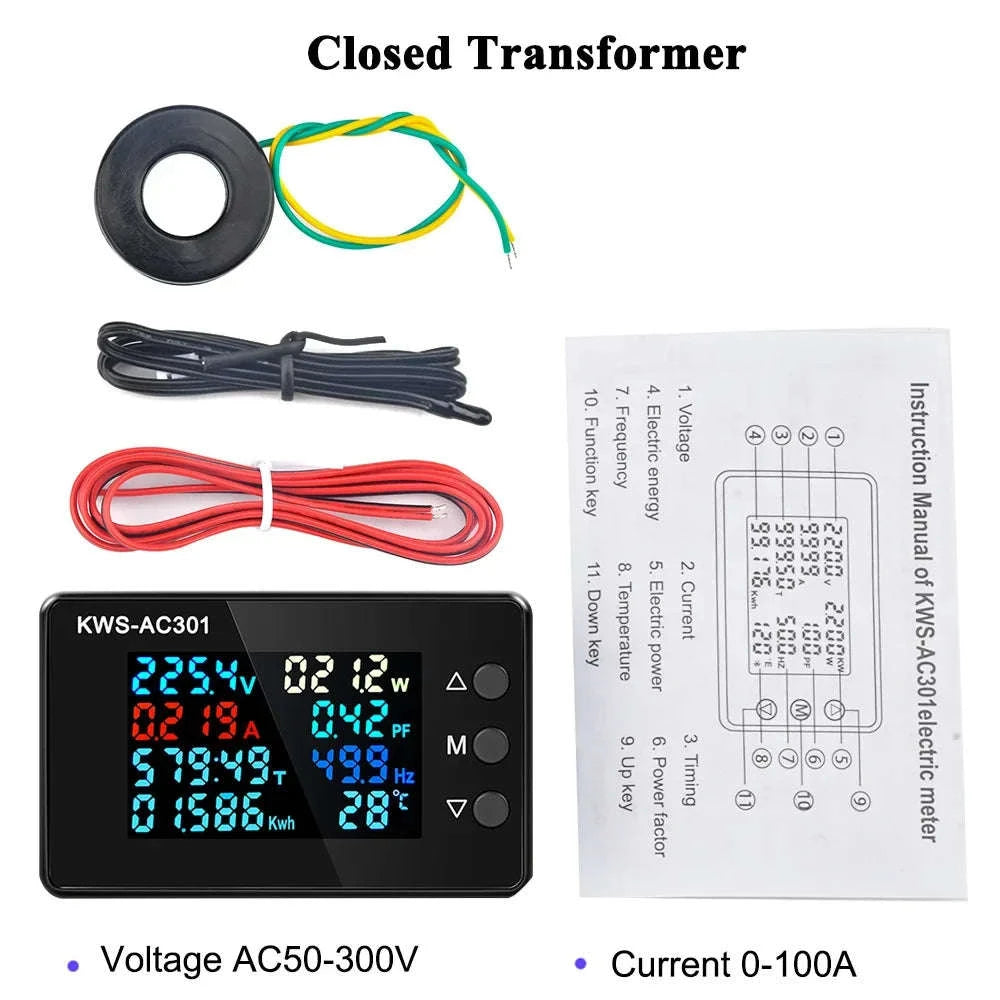 KWS-AC301 Wattmeter Power Meter Voltmeter-KWS-AC301L C