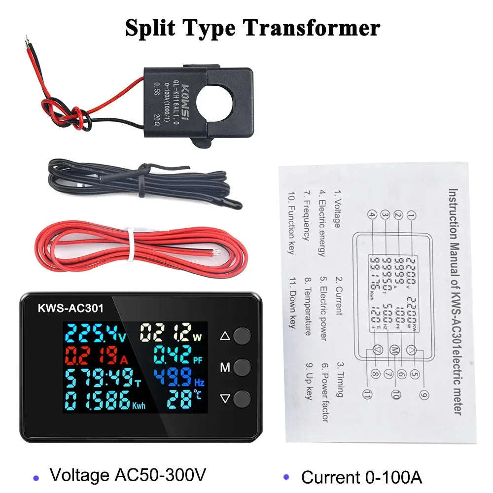 KWS-AC301 Wattmeter Power Meter Voltmeter-KWS-AC301L C