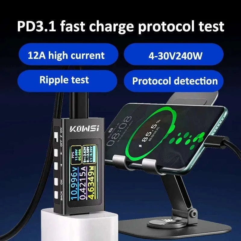 KWS-X1 4V-30V 12A Type C Tester Voltmeter Ammeter-KWS-X1 / CHINA