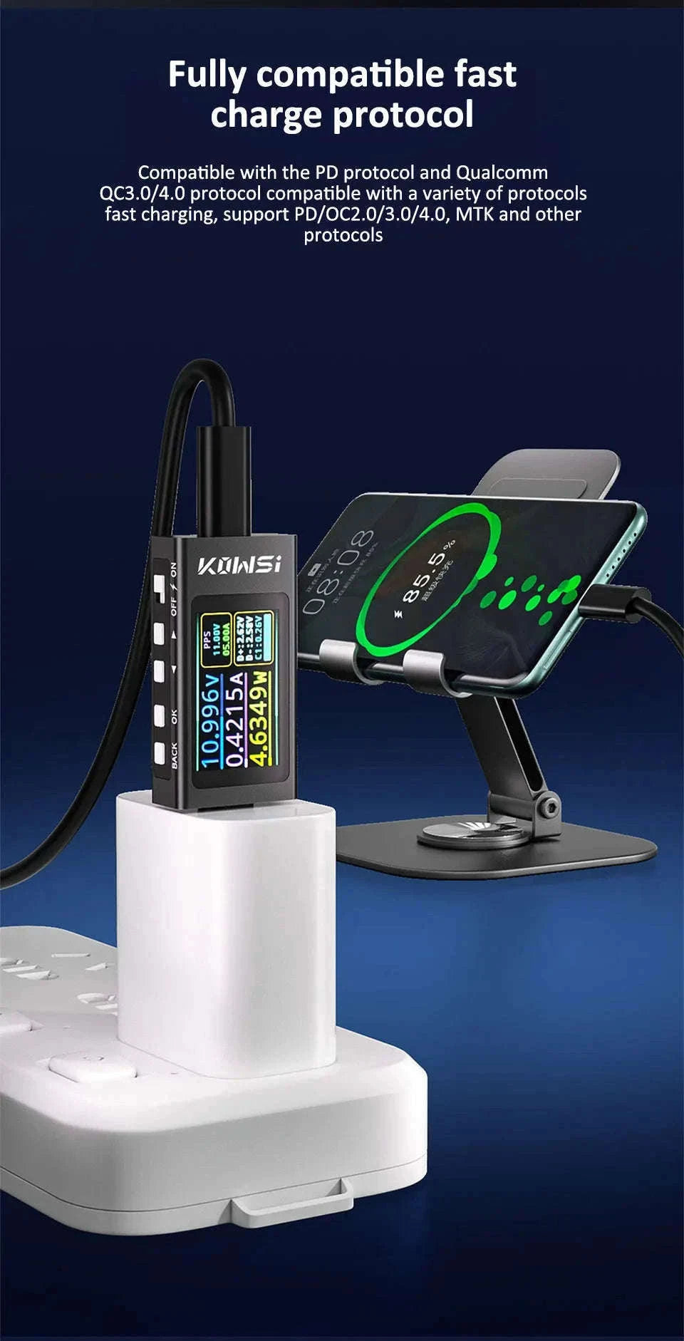 KWS-X1 4V-30V 12A Type C Tester Voltmeter Ammeter-KWS-X1 / CHINA