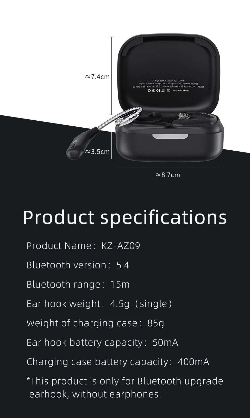 KZ AZ09 Bluetooth Ear Hook Earphones-AZ09 C PIN