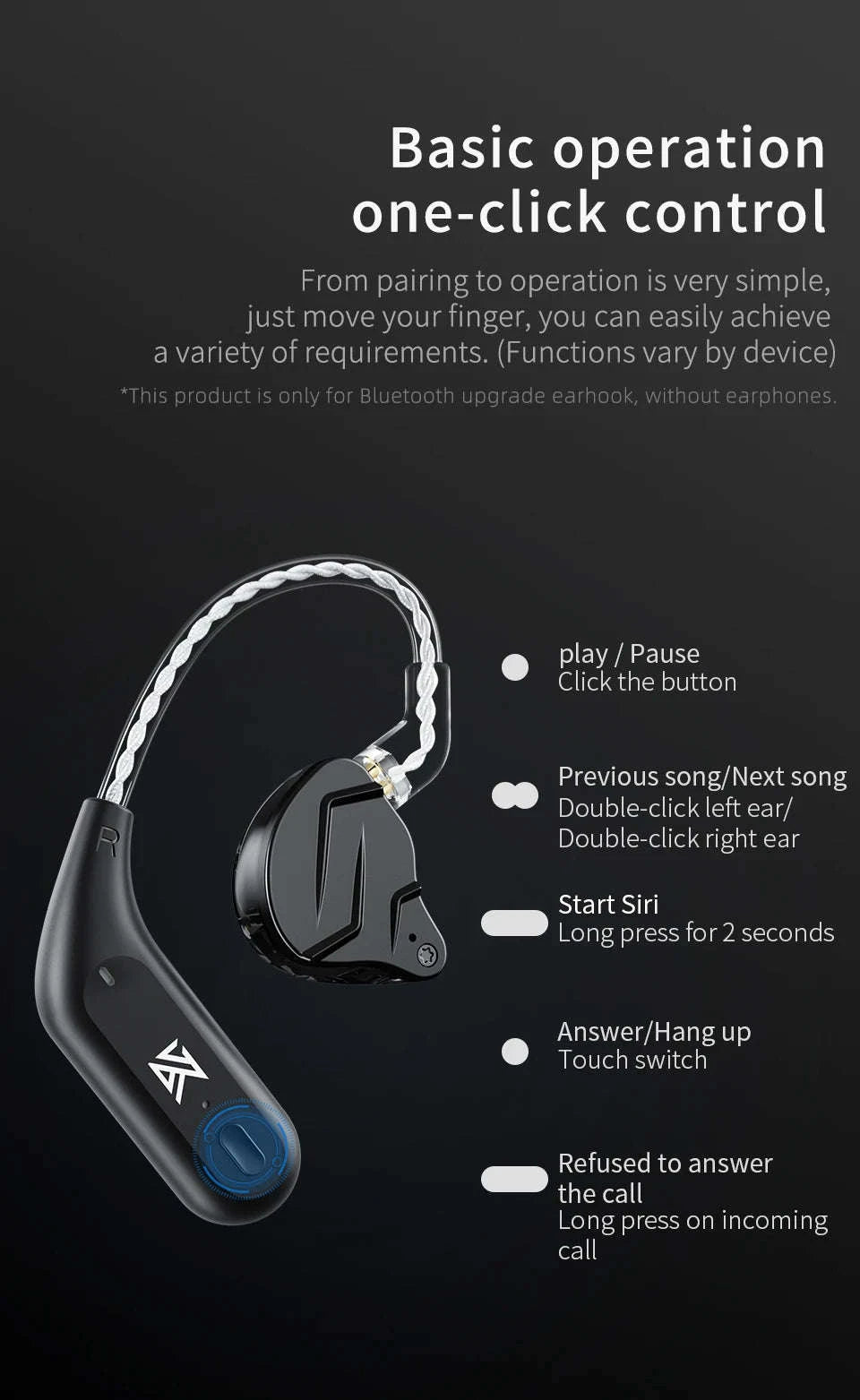 KZ AZ09 Bluetooth Ear Hook Earphones-AZ09 C PIN