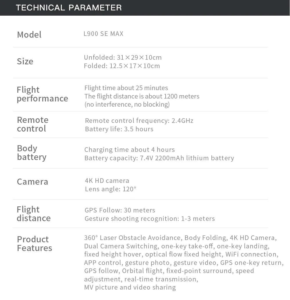 L900 Pro MAX GPS Drone 4K Dual Camera Quadcopter-L900 Pro 1B Foam