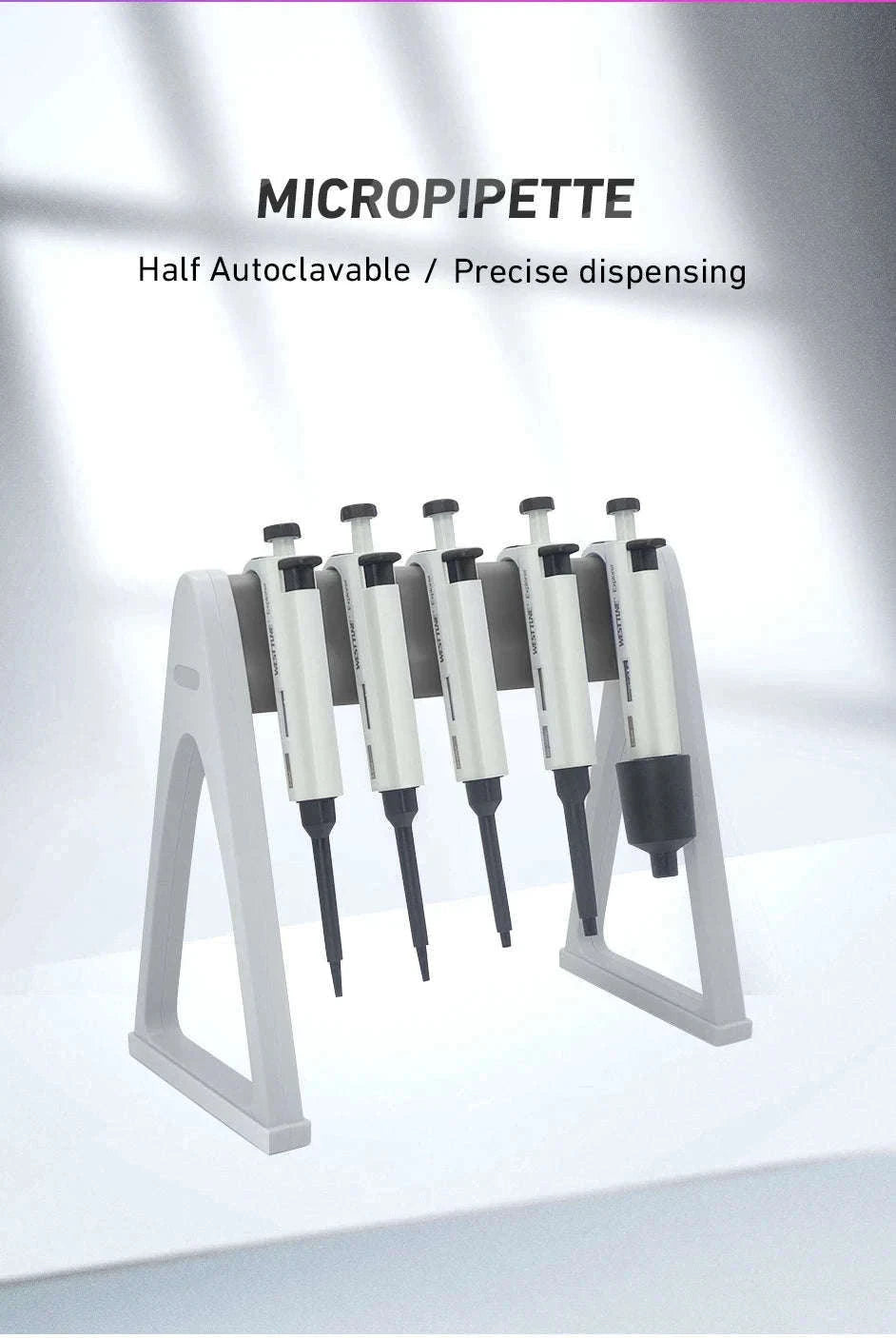 Laboratory Micro Pipette Gun, Adjustable Single Channel Pipettor-50-200ul