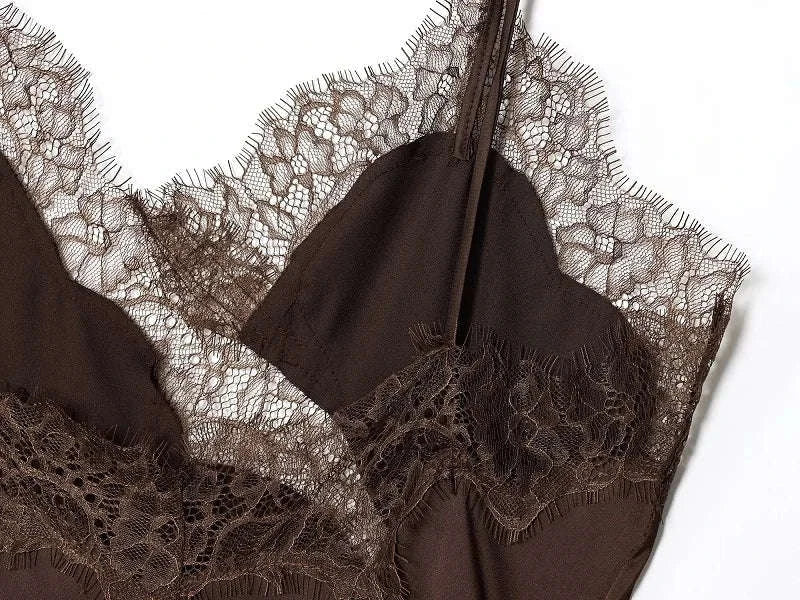 Lace Slip Mini Dress-Lace Dress / XS