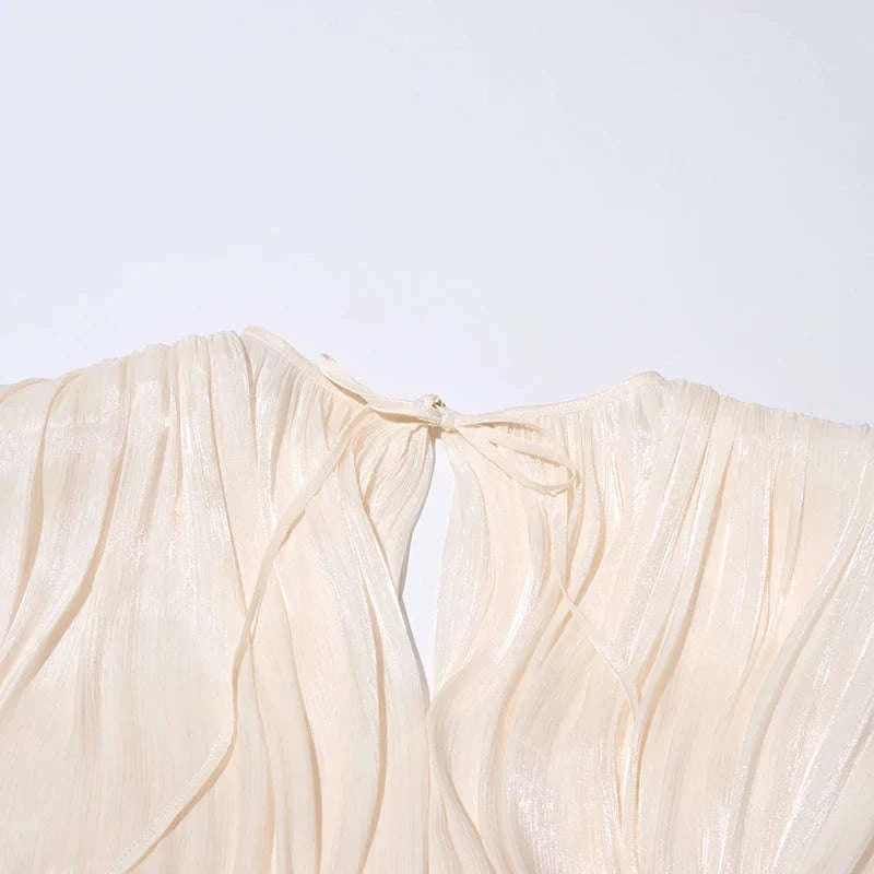 Lace-Up Patchwork Mini Dress-LIGHTPINK / S