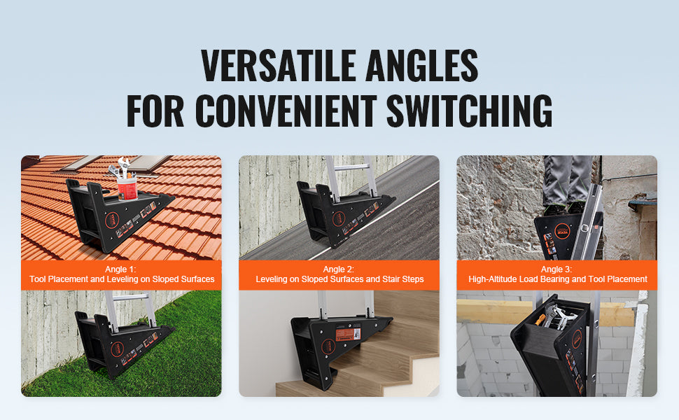 SucceBuy Ladder Levler 380lbs Carico PP Strumento di livellamento per scale Rampino per scale a gradini Stabilizzatore con vano di conservazione Facile da usare Stabile