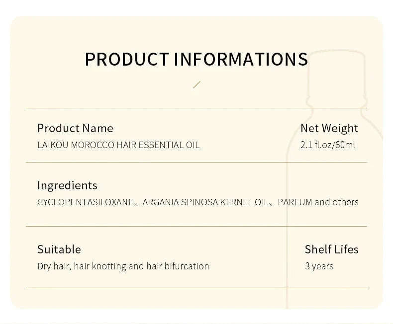 LAIKOU Moroccan Argan Hair Essence Oil 60ml-60ml