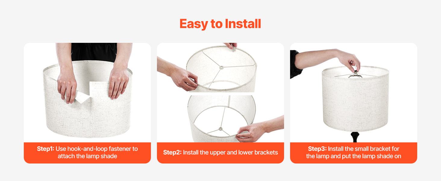 Medium Linen Drum Lamp Shade Replacement for Table Floor Lamps