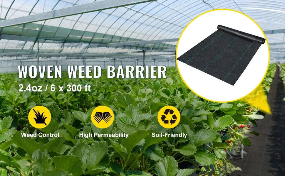 Landscape Fabric 6 ft x 300 ft Heavy Duty Weed Barrier-black / 6x300 feet / spain