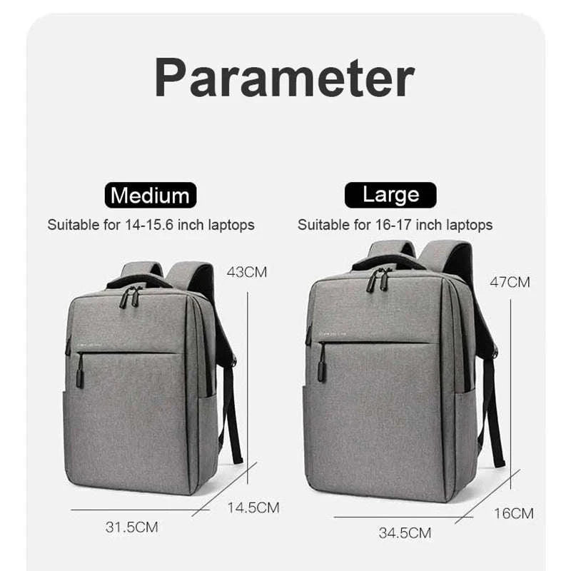 Laptop Backpack 17.3 Inch Large-Capacity Waterproof Travel Bag-Light Gray / 17.3