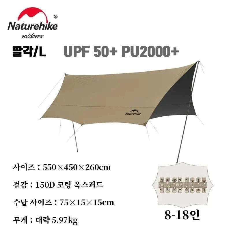 Large 17㎡ Camping Sun Shelter for 10–12 People Outdoor Awning-M / Poland