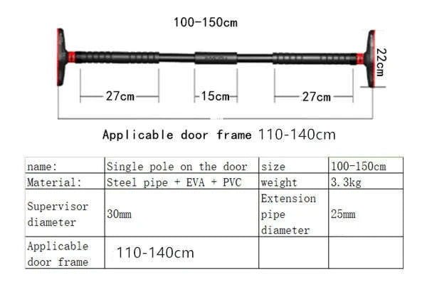 Large Adjustable Door Horizontal Bar for Home Training-65-100cm / Poland