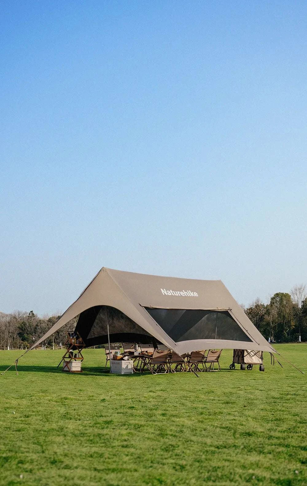 Large Camping Sun Shelter Awning 12–18 Person Waterproof Canopy-M