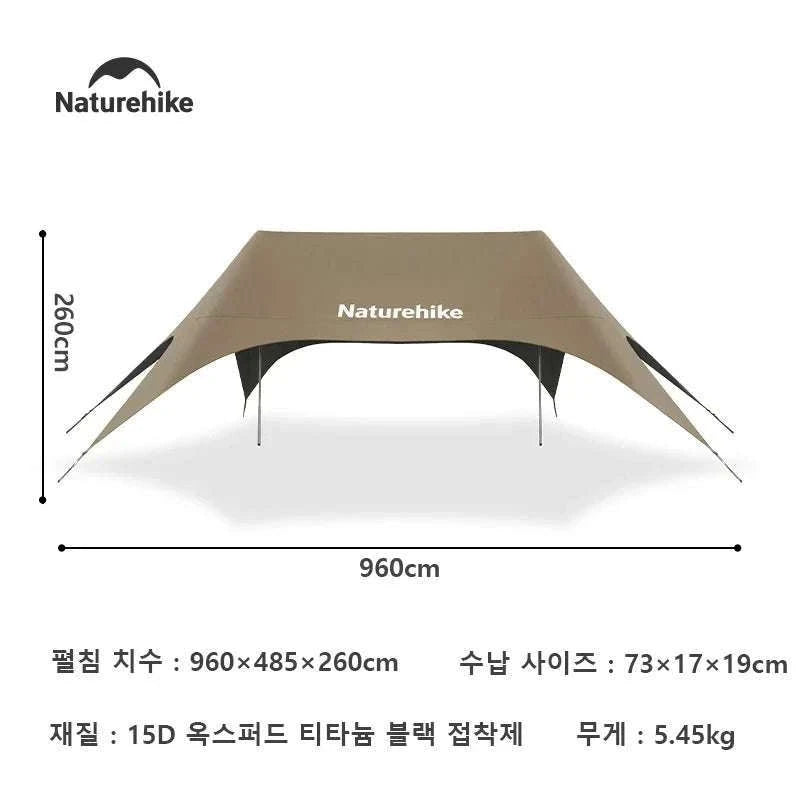 Large Camping Sun Shelter Awning 12–18 Person Waterproof Canopy-M