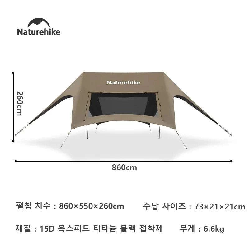 Large Camping Sun Shelter Awning 12–18 Person Waterproof Canopy-M