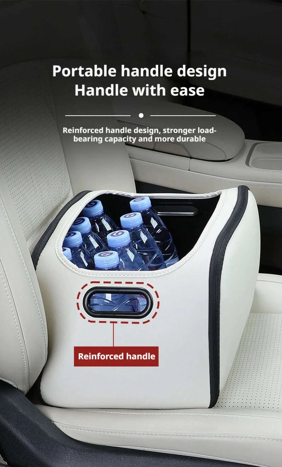 Large Capacity Car Seat Organizer with Side Opening and Mesh Pockets-Brown